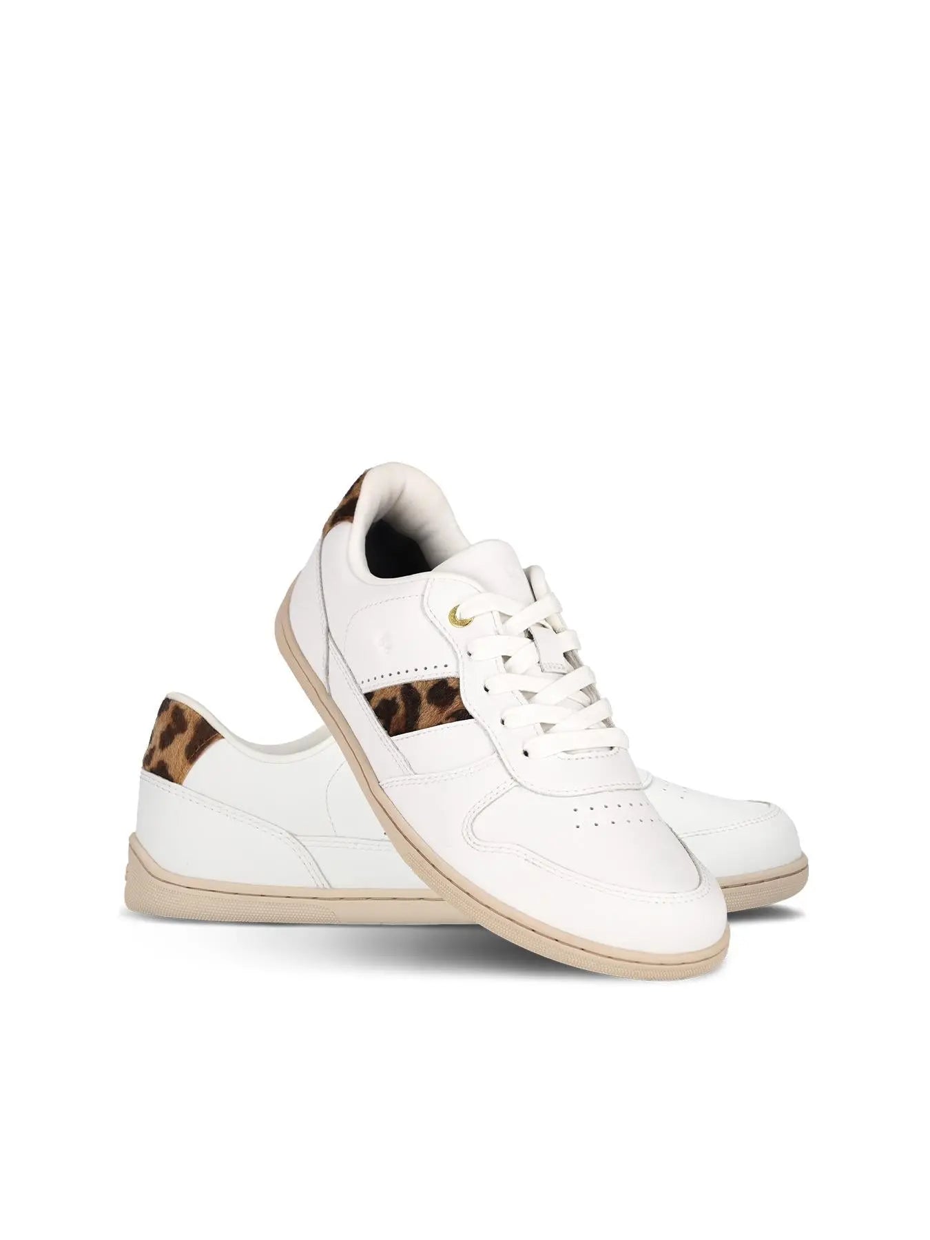 Be Lenka - Cellestia White & Leopard - Zapatillas barefoot para mujer blanco y leopardo