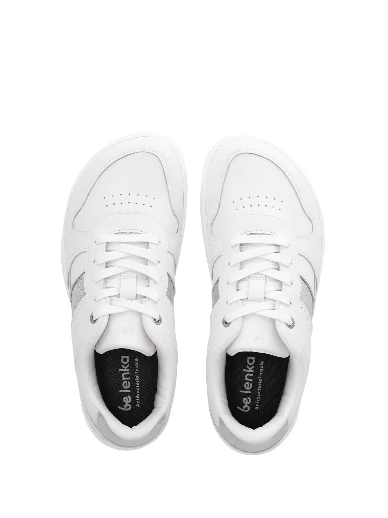Be Lenka - Cellestia White & Silver - Zapatillas barefoot unisex blanco y plateado