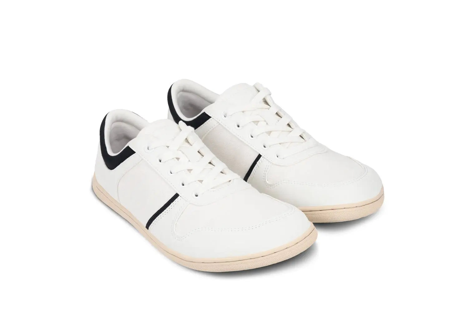 Be Lenka - Echo White & Black Vegan - Zapatillas barefoot unisex veganas blanco y negro