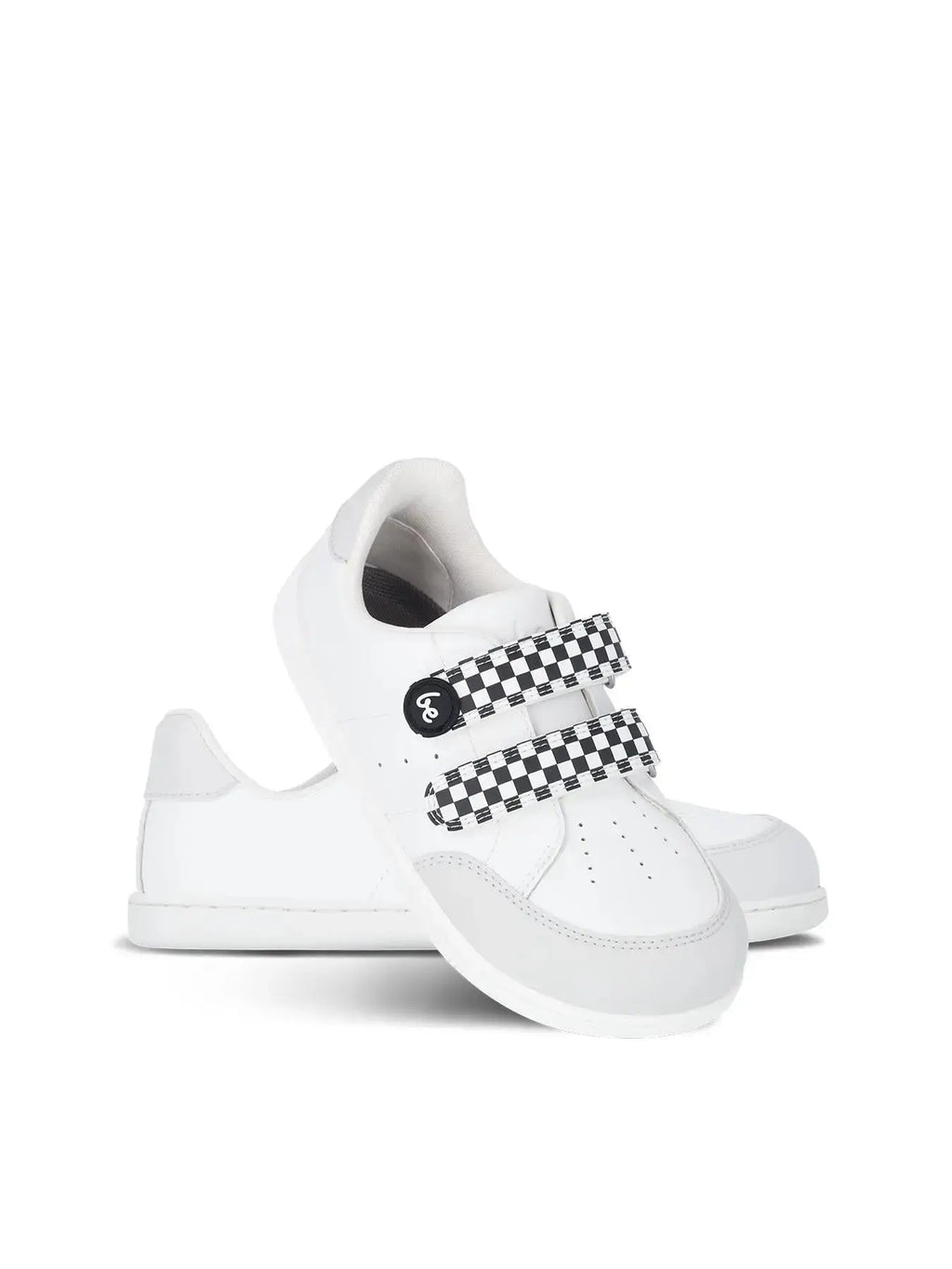 Be Lenka Kids - Energise White & Checkerboard - Zapatillas barefoot infantiles blancas