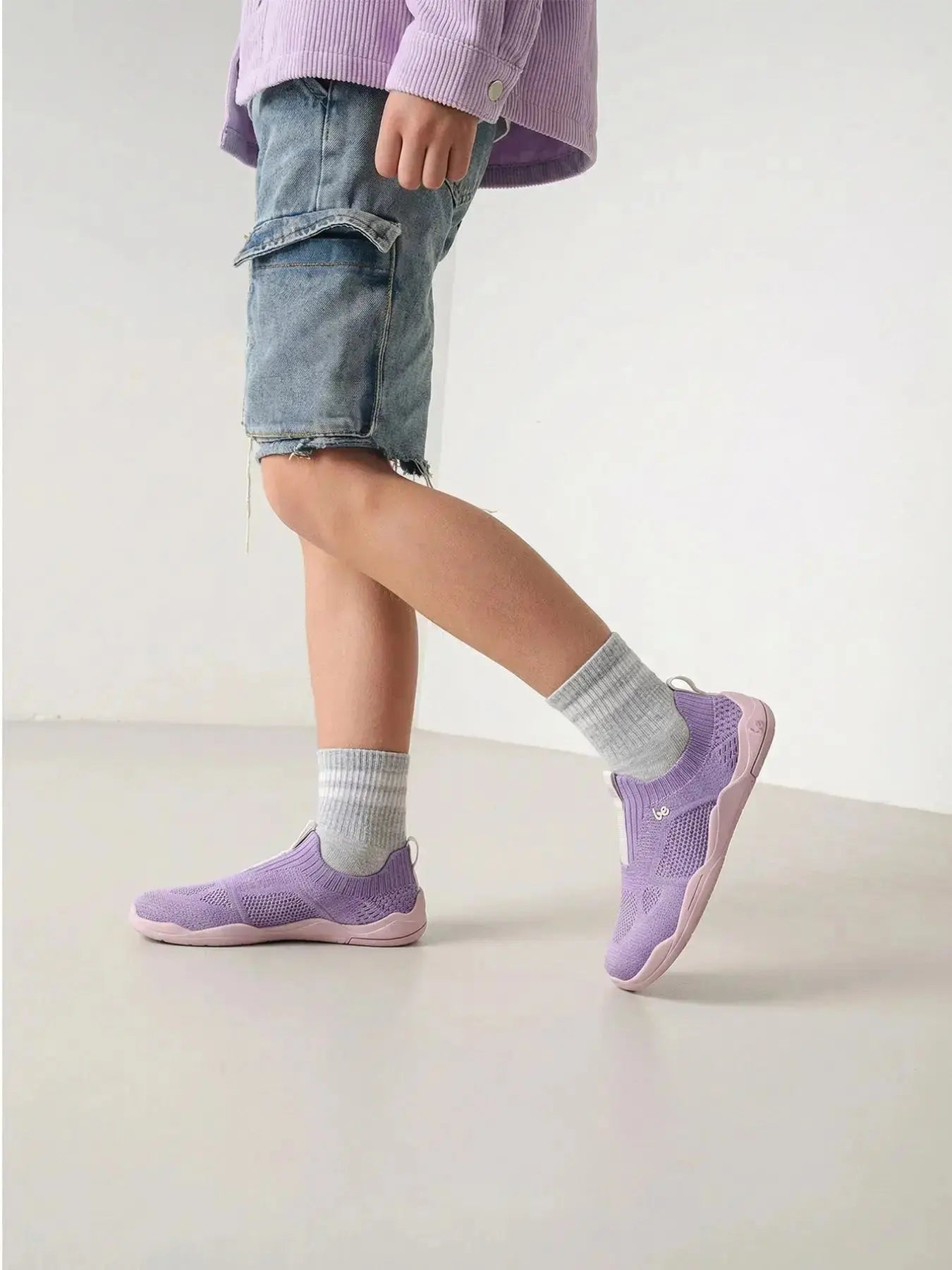 Be Lenka Kids - Luppo Junior Lilas & Rose - Chaussures minimalistes à enfiler