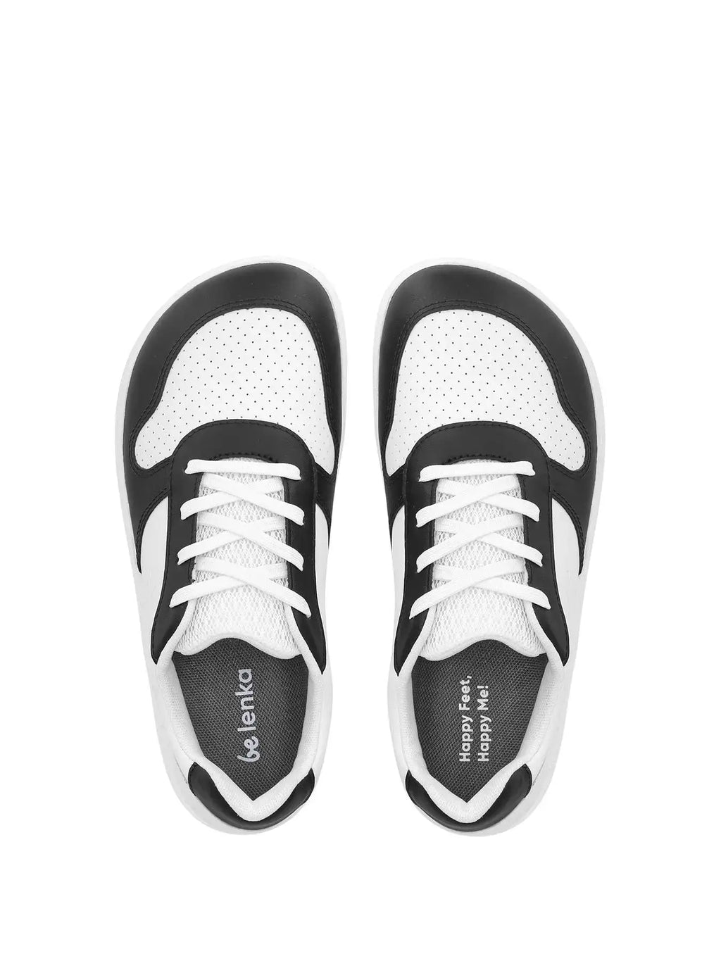 Be Lenka Kids - Scoot Junior White & Black - Zapatillas barefoot infantiles blanco y negro