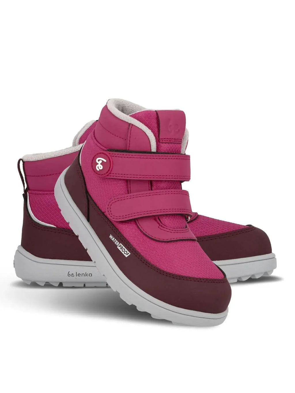Be Lenka Kids - Zippu Junior Berry & Gris - Chaussures barefoot d'hiver