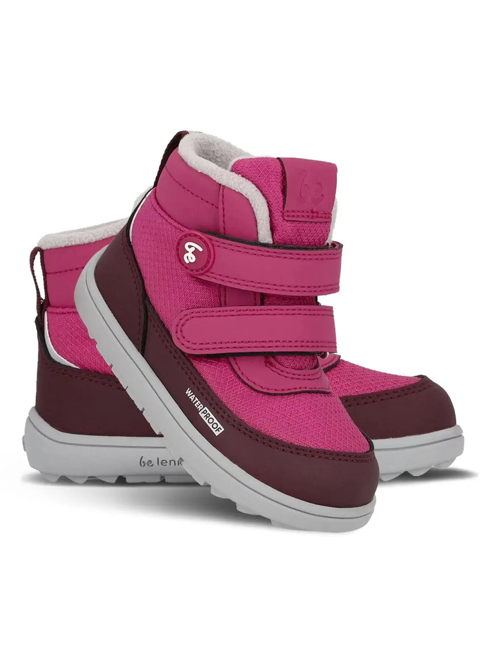 Be Lenka Kids - Zippu Preschool Berry & Grey - Botas respetuosas primeros pasos cereza