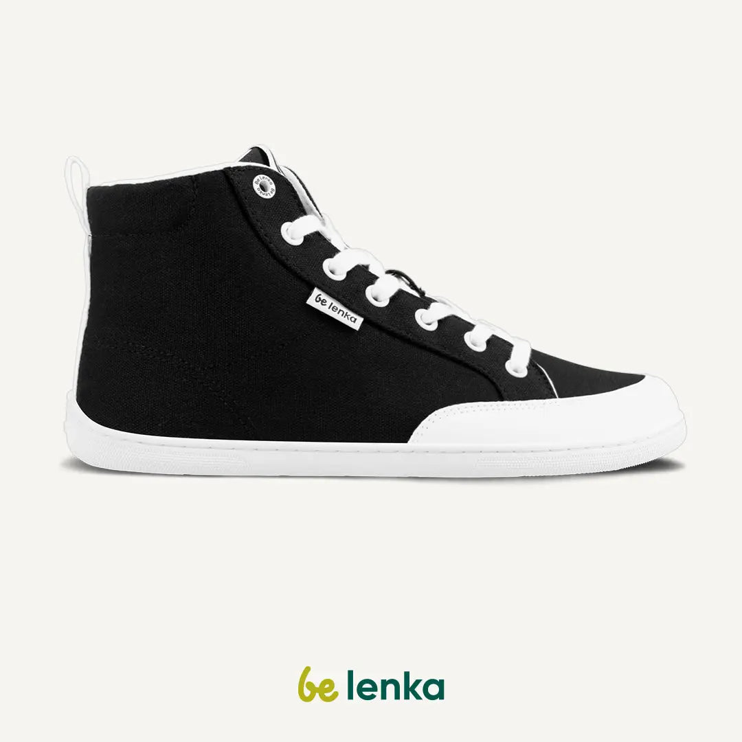 Be Lenka - Rebound High Top Noir & Blanc - Chaussures barefoot en toile