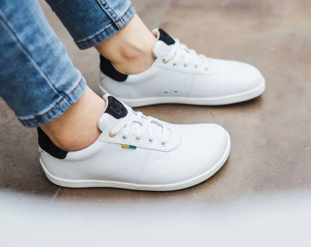 Be Lenka - Royale White & Black - Zapatillas barefoot unisex blanco y negro