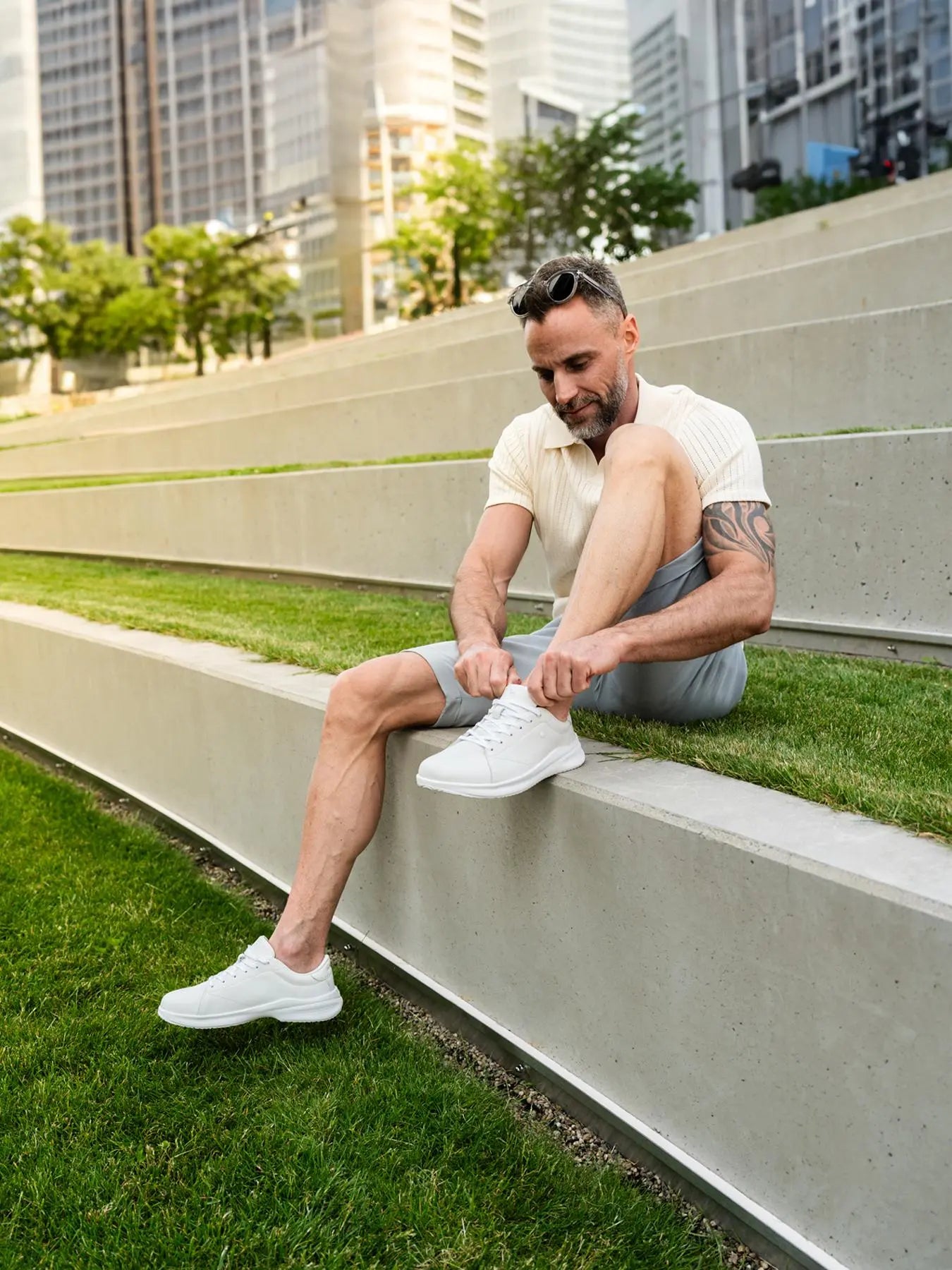 Be Lenka - Streetwise All White - Zapatillas barefoot de transición unisex blancas
