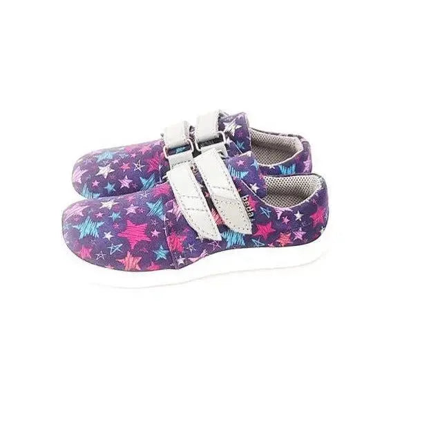 Beda - BF 0001/TEX/W Stars - Lonetas Barefoot infantiles moradas con estampado de estrellas