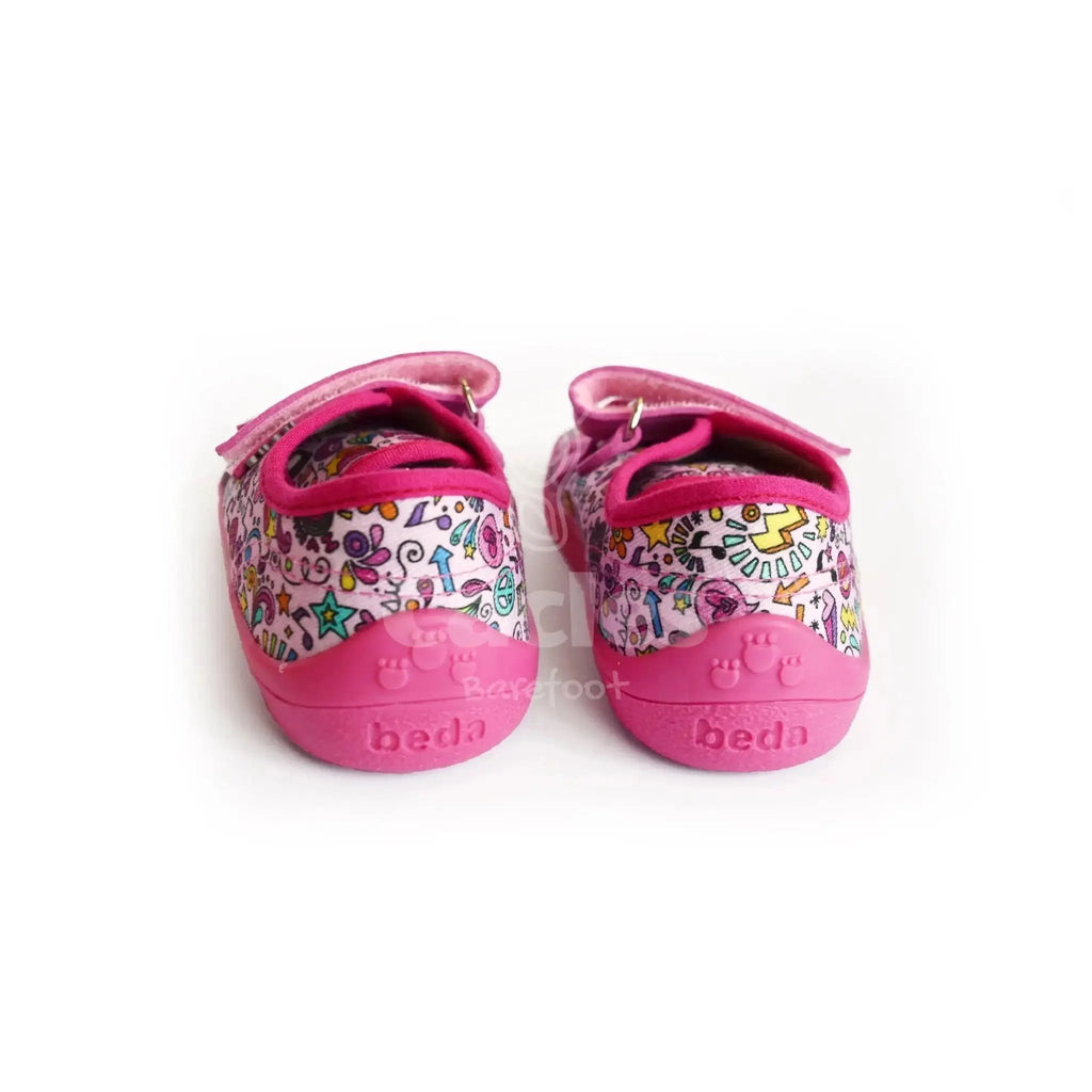 Beda - BFN 170040/TEX/W Music - Lonetas Barefoot infantiles rosas con estampado de música