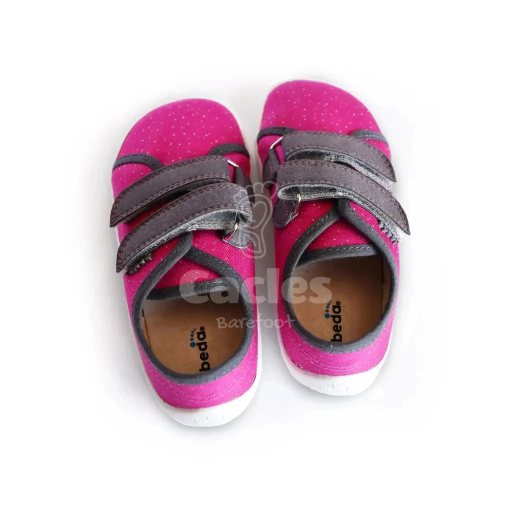 Beda - BFN 170040/TEX/W Pink Shine - Lonetas Barefoot infantiles rosas con brillo