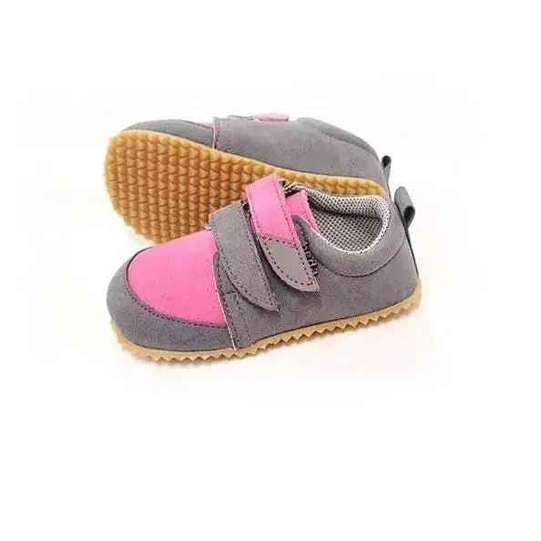 Beda Barefoot - BF 060754/W/N/B/O Rebeca - zapatos respetuosos de primeros pasos rosas y gris