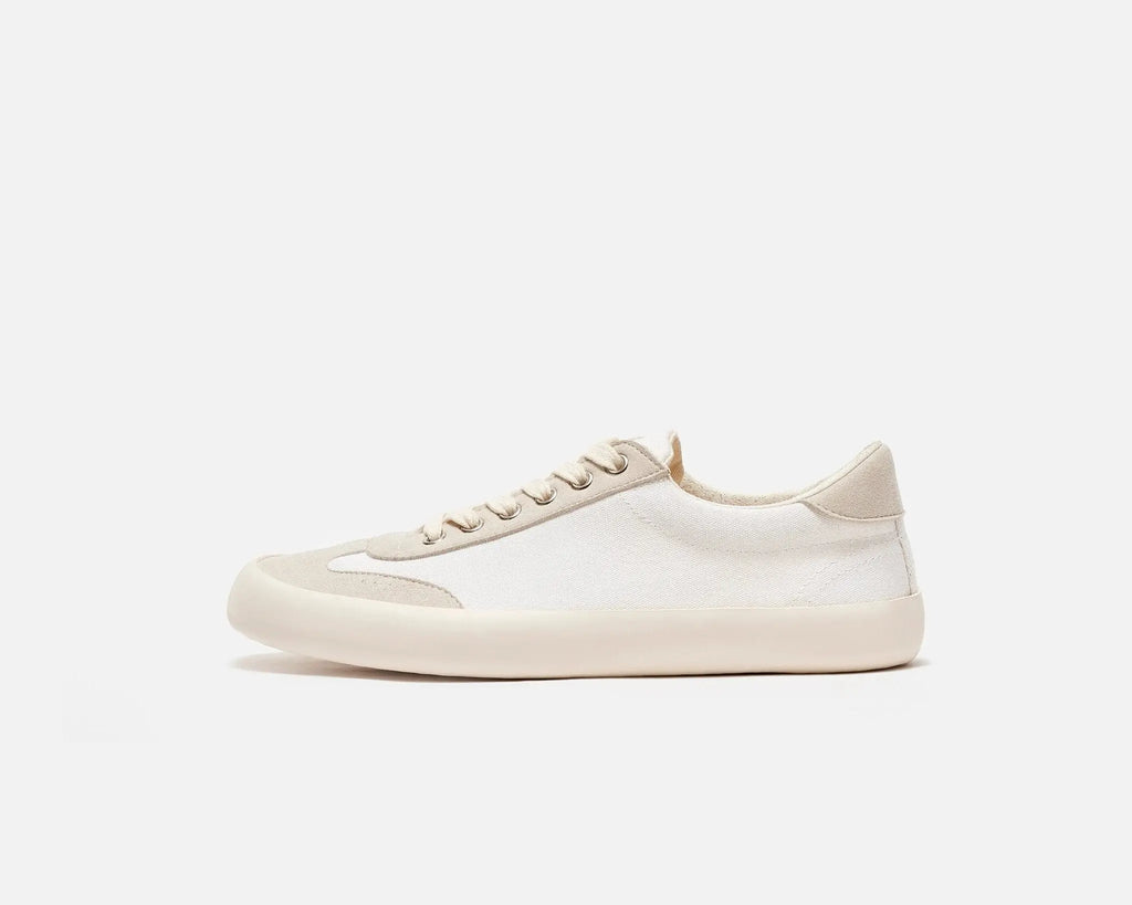 Bohempia - Felix White & Tan - Sneakers barefoot unisex blancos y beige