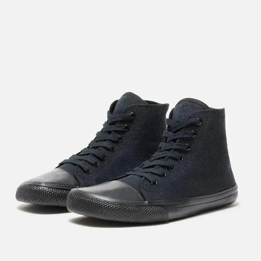 Bohempia - Orik 2.0 Black & Black - Zapatillas barefoot de caña alta veganas unisex negras