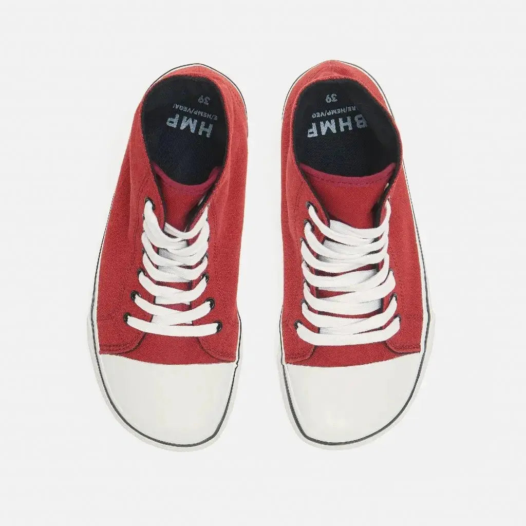 Bohempia - Orik 2.0 Bordeaux & Blanc - Baskets barefoot montantes