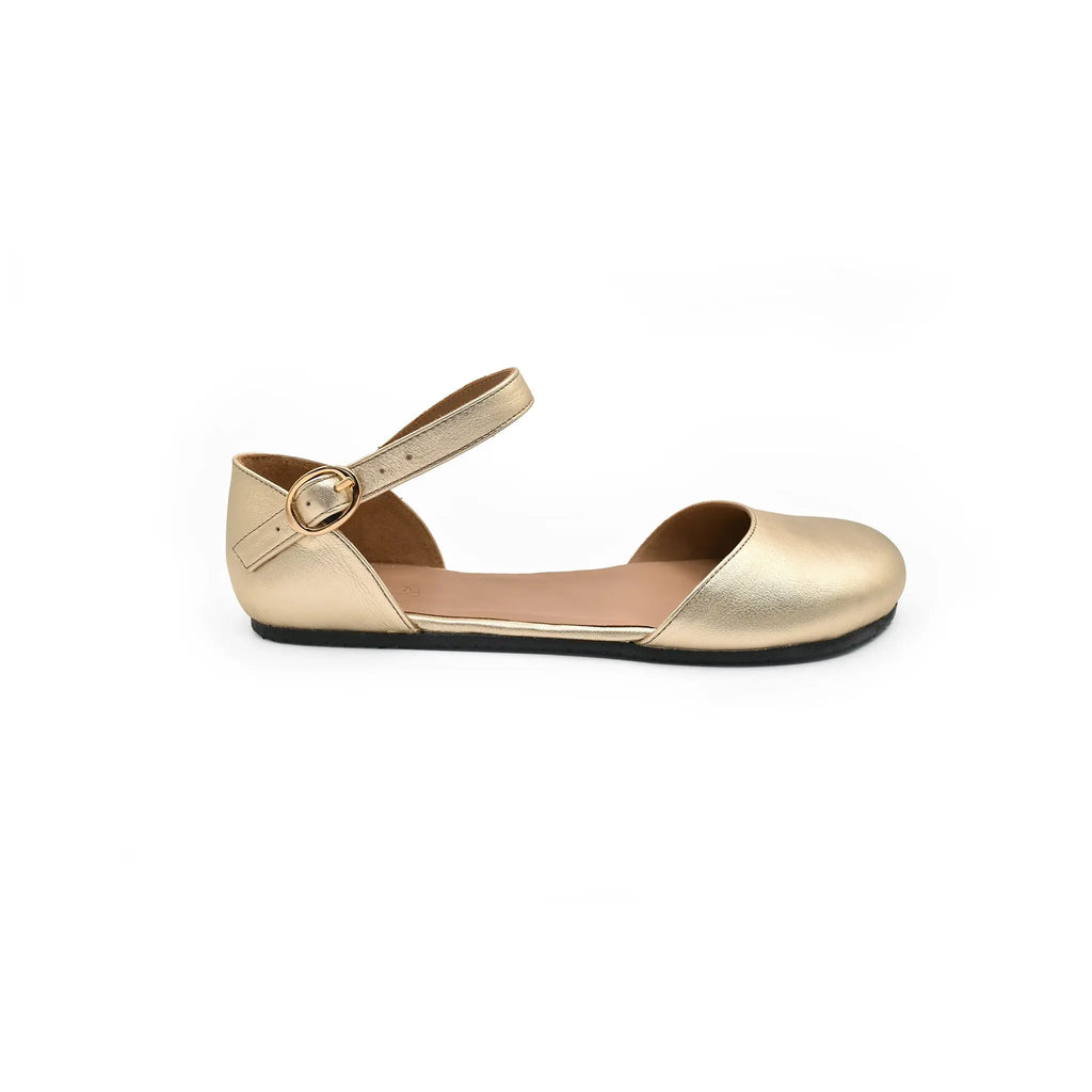 Cacles Barefoot - Tikal 2.0 Gold - Bailarinas barefoot elegantes doradas para mujer