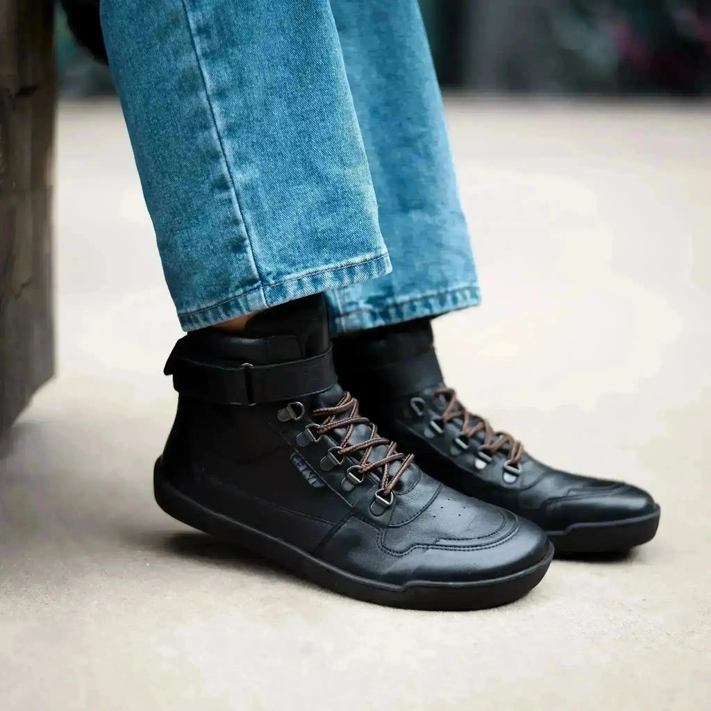Crave - Glasgow 2.0 Black - botas barefoot con membrana unisex negras