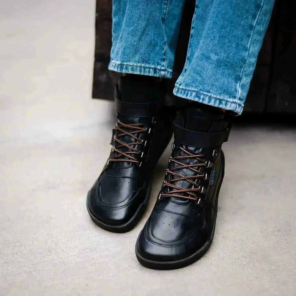 Crave - Glasgow 2.0 Black - botas barefoot con membrana unisex negras