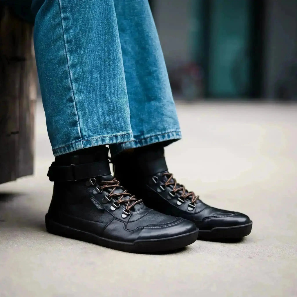 Crave - Glasgow 2.0 Black - botas barefoot con membrana unisex negras