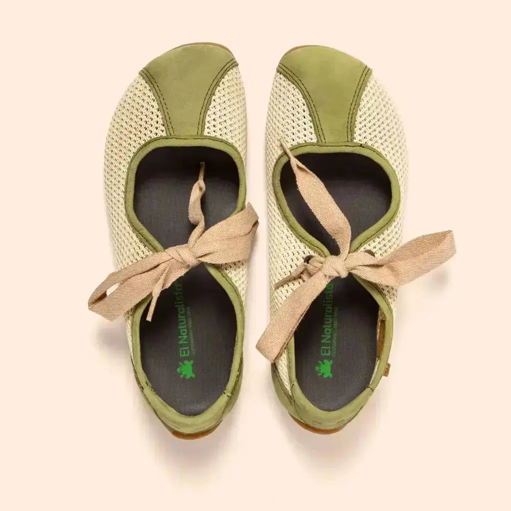 El Naturalista - Ondina Multi Olive - Ballerines barefoot légères à lacets