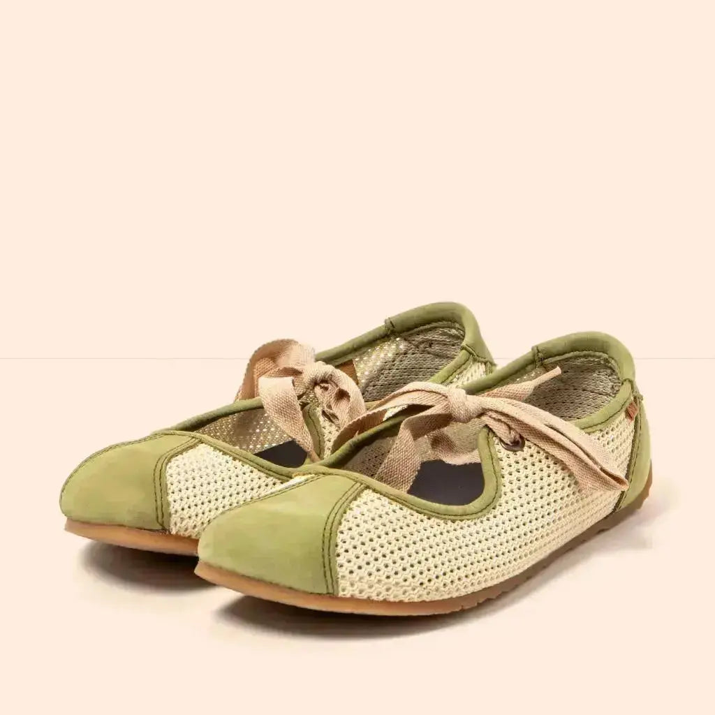 El Naturalista - Ondina Multi Olive - Ballerines barefoot légères à lacets