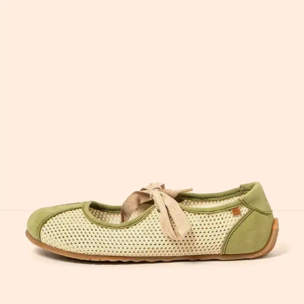 El Naturalista - Ondina Multi Olive - Ballerines barefoot légères à lacets