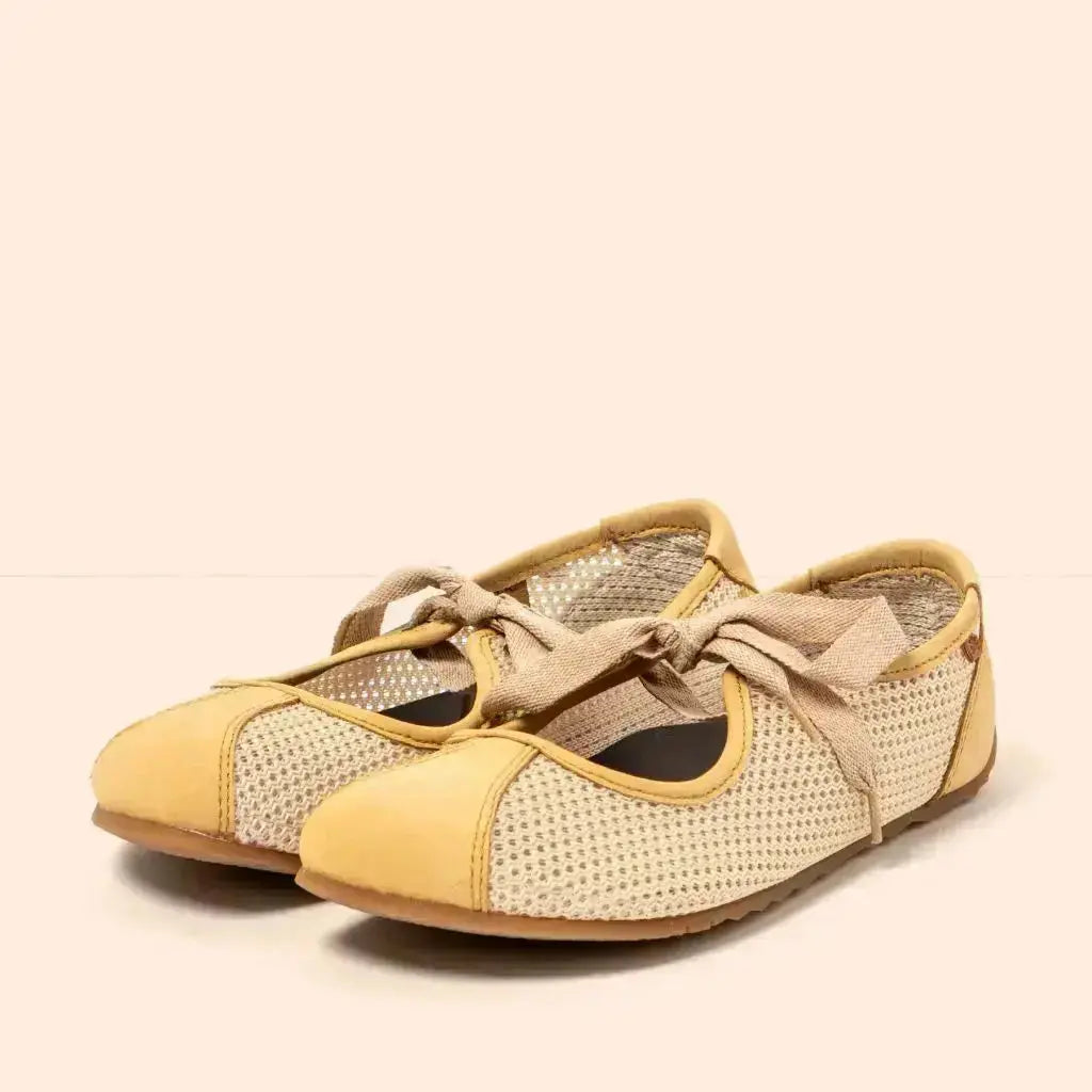 El Naturalista - Ondina Multi Trigo - Ballerines barefoot légères à lacets