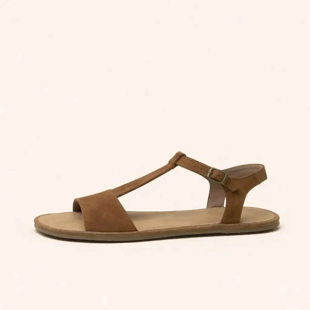 El Naturalista - Satya Cuero - Sandalias barefoot de nobuck marrones para mujer