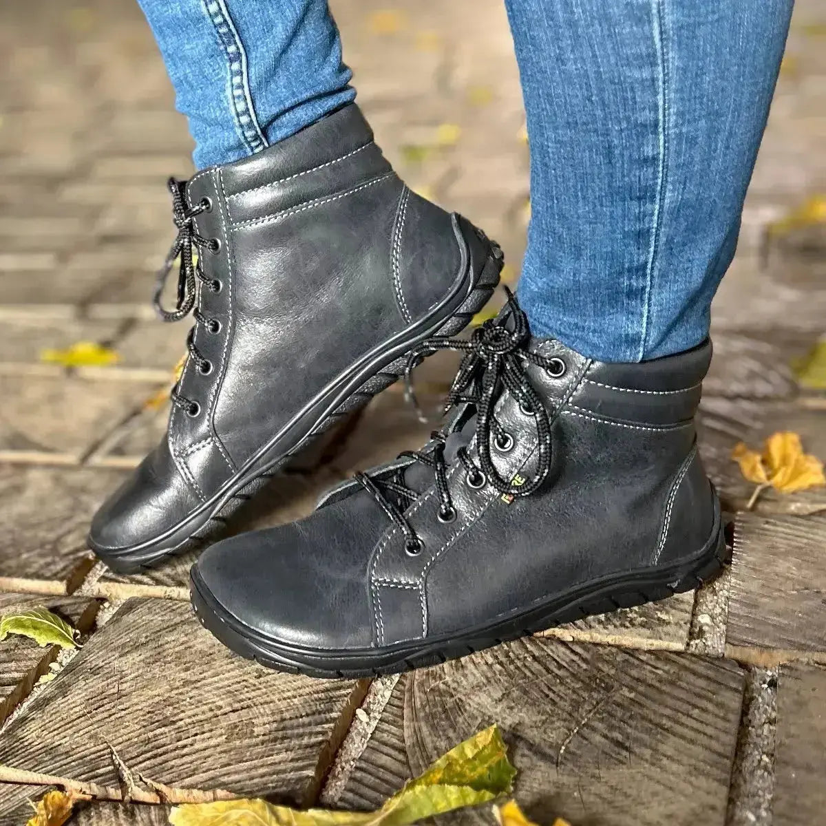 Fare Bare - AVILA All Year Leon Black - Botines barefoot bajos sin forro