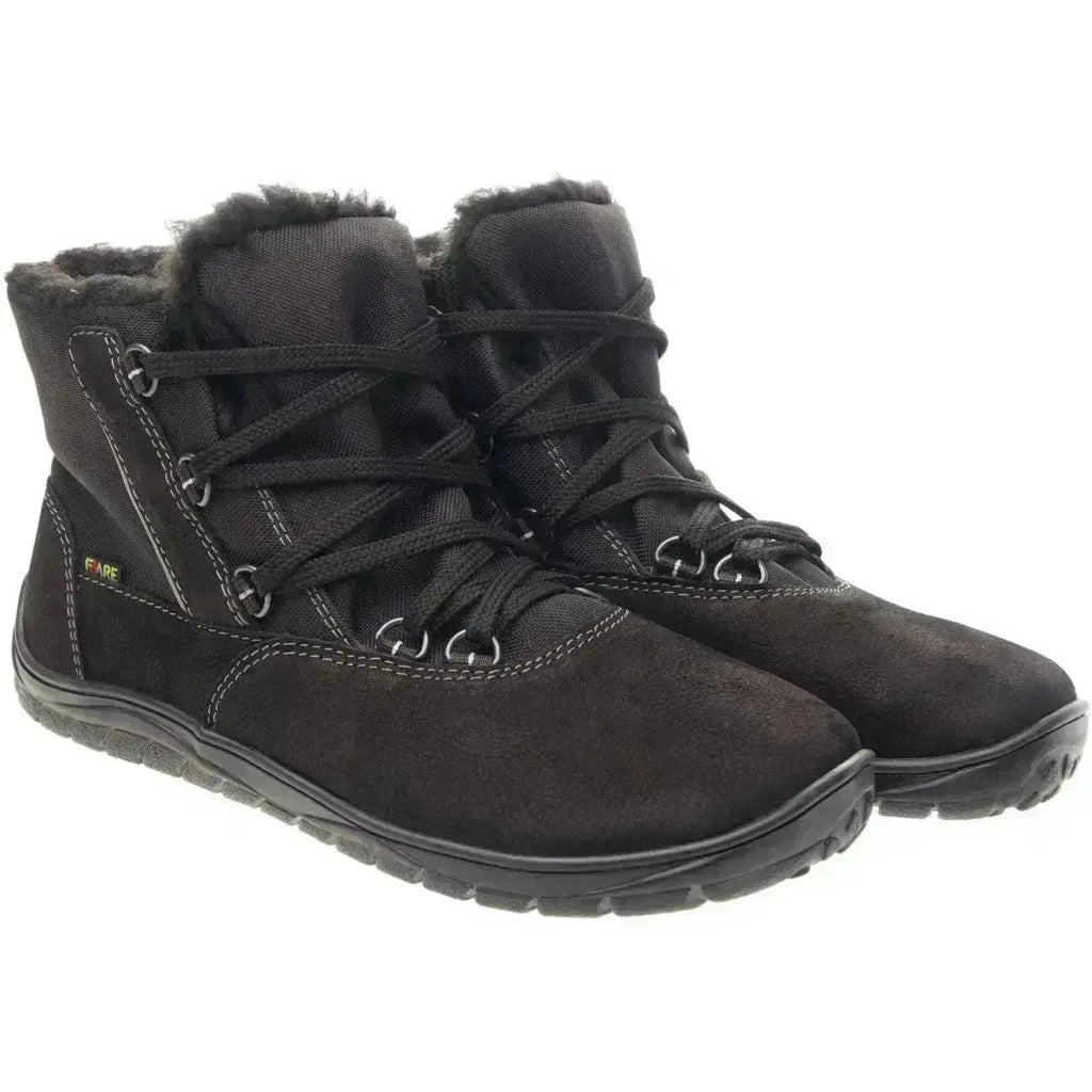 Fare Bare - Aspenky Black - Botines barefoot impermeables calientes unisex negras