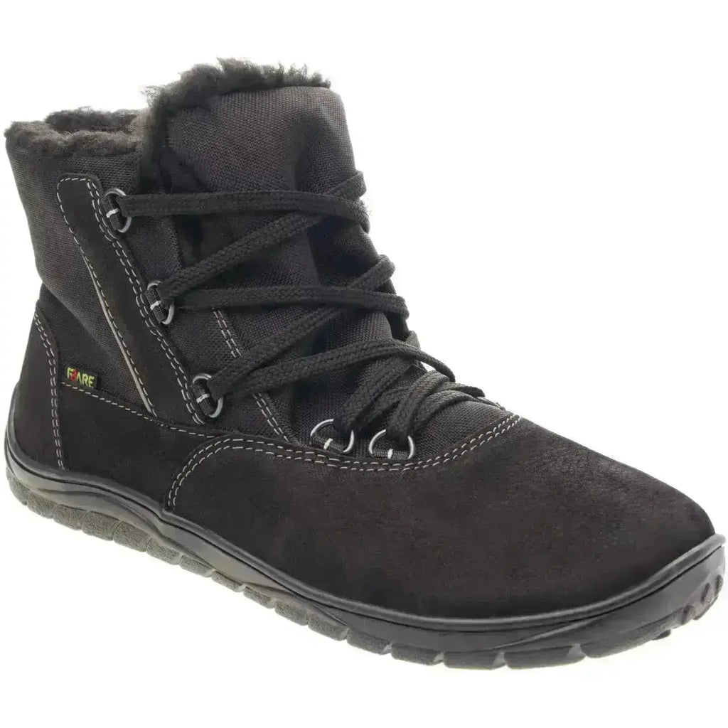 Fare Bare - Aspenky Black - Botines barefoot impermeables calientes unisex negras