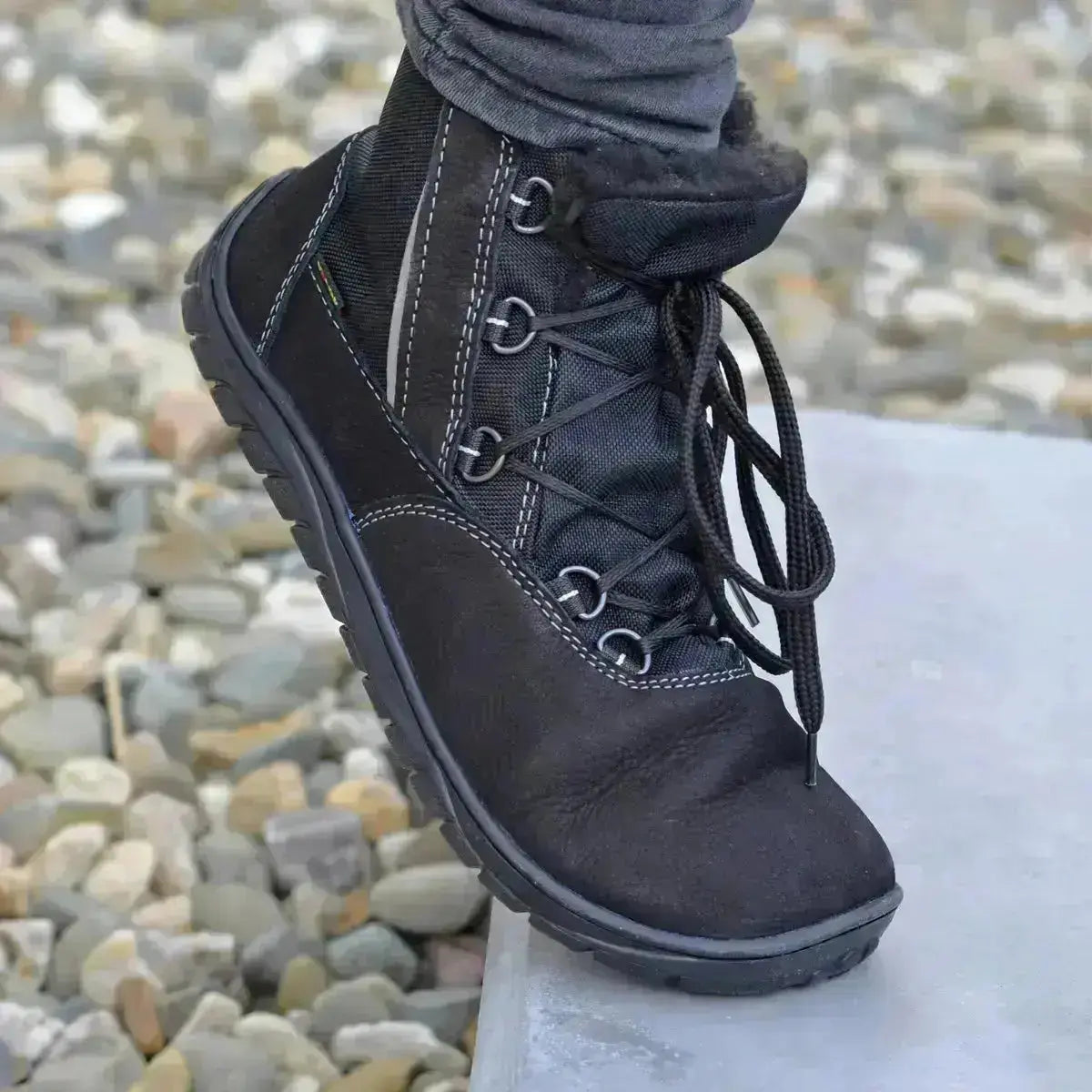Fare Bare - Aspenky Black - Botines barefoot impermeables calientes unisex negras