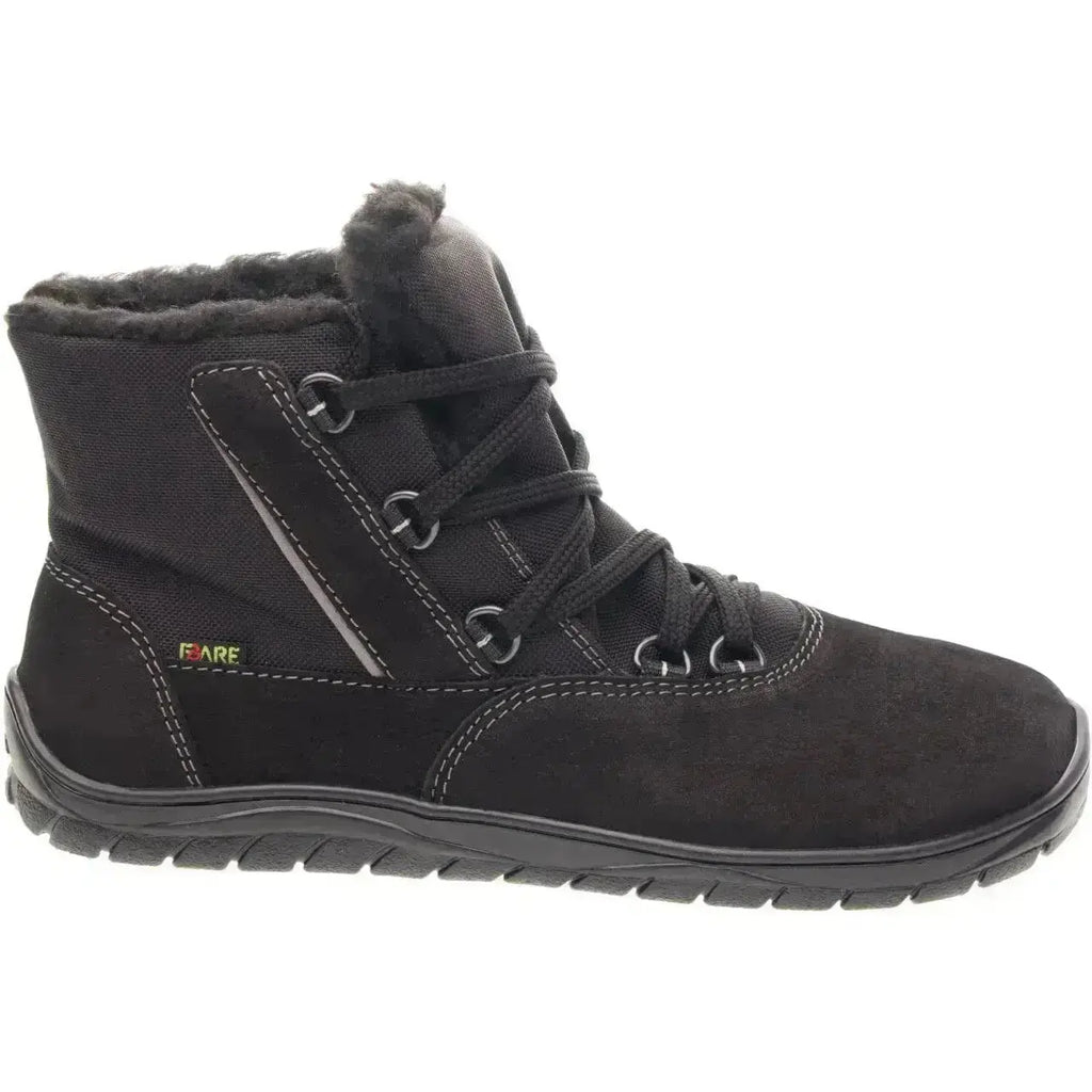 Fare Bare - Aspenky Black - Botines barefoot impermeables calientes unisex negras