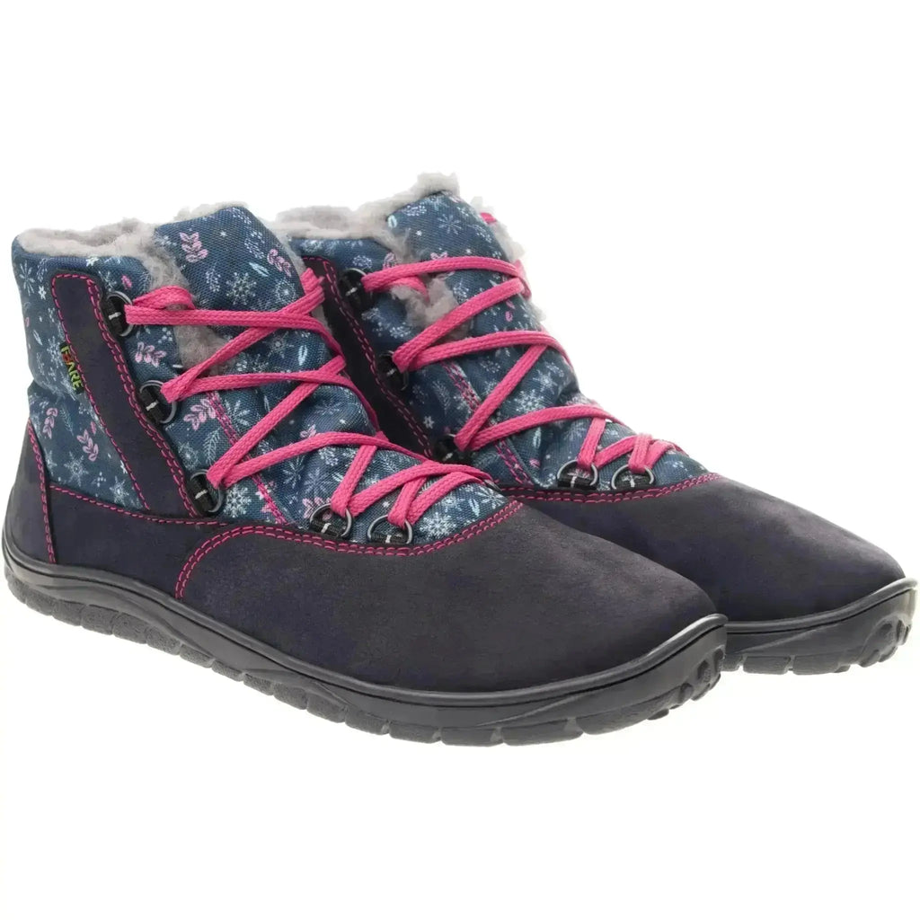 Fare Bare - Aspenky Snow Flowers - Botines barefoot impermeables calientes para mujer
