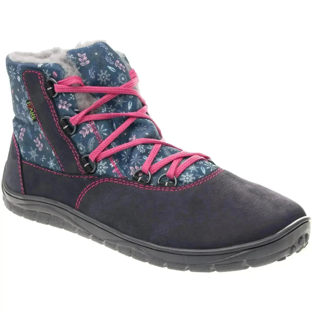 Fare Bare - Aspenky Snow Flowers - Botines barefoot impermeables calientes para mujer