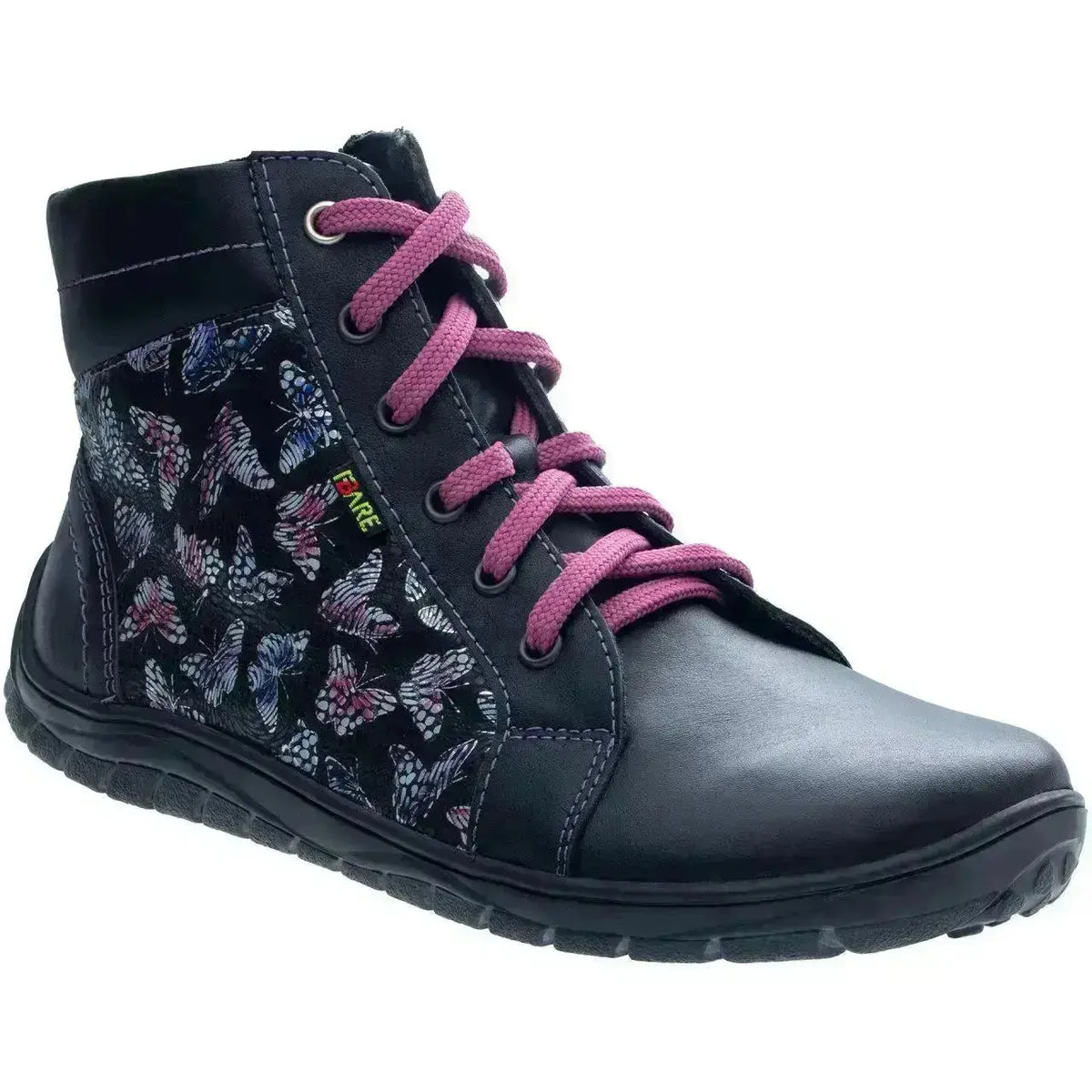 Fare Bare - AVILA Papillon Noir Toutes Saisons - Bottines barefoot basses non doublées
