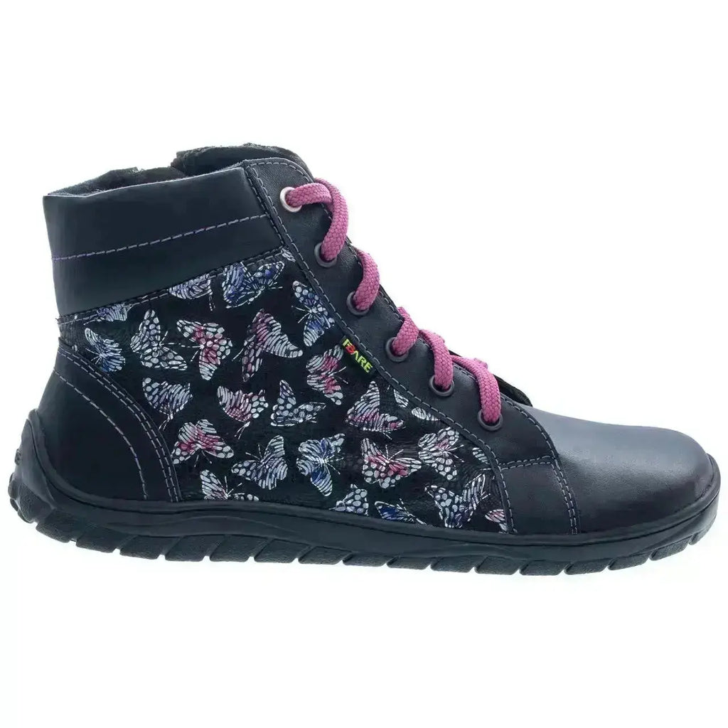 Fare Bare - AVILA Papillon Noir Toutes Saisons - Bottines barefoot basses non doublées