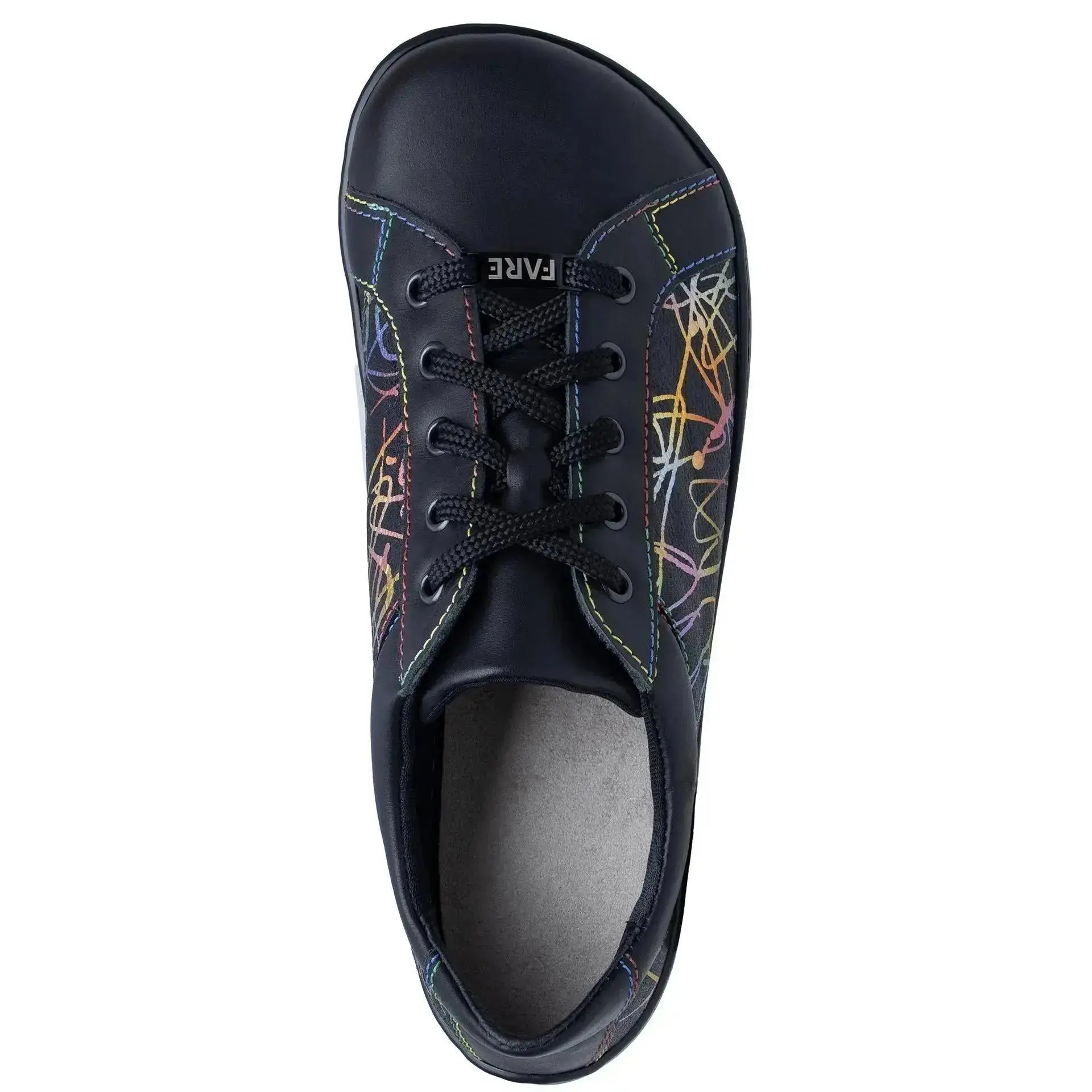 Fare Bare - Édition Limitée Noire Élégante - Chaussures barefoot en cuir
