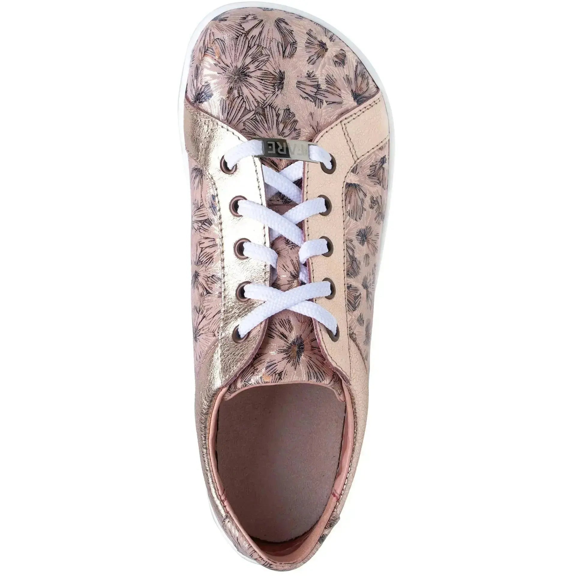 Fare Bare - Fleurs Élégantes Abricot Édition Limitée - Chaussures barefoot en cuir