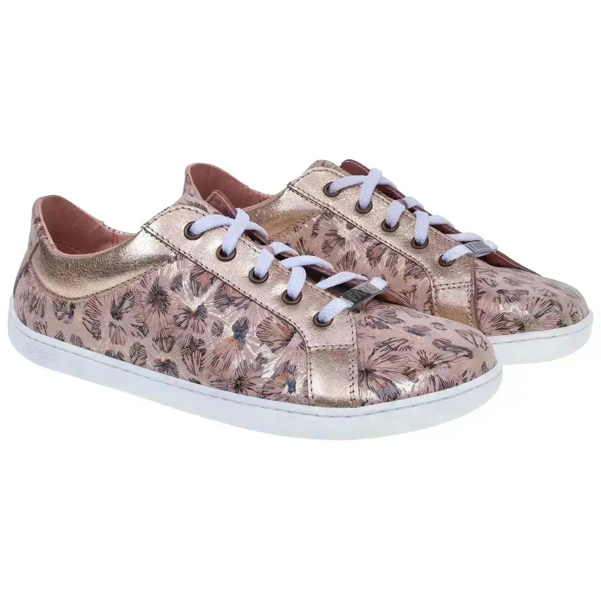 Fare Bare - Fleurs Élégantes Abricot Édition Limitée - Chaussures barefoot en cuir