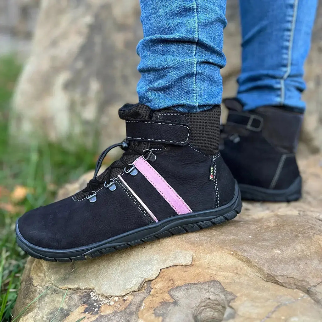 Fare Bare - Fjordky Hiver Noir Imperméable - Bottines barefoot imperméables d'hiver