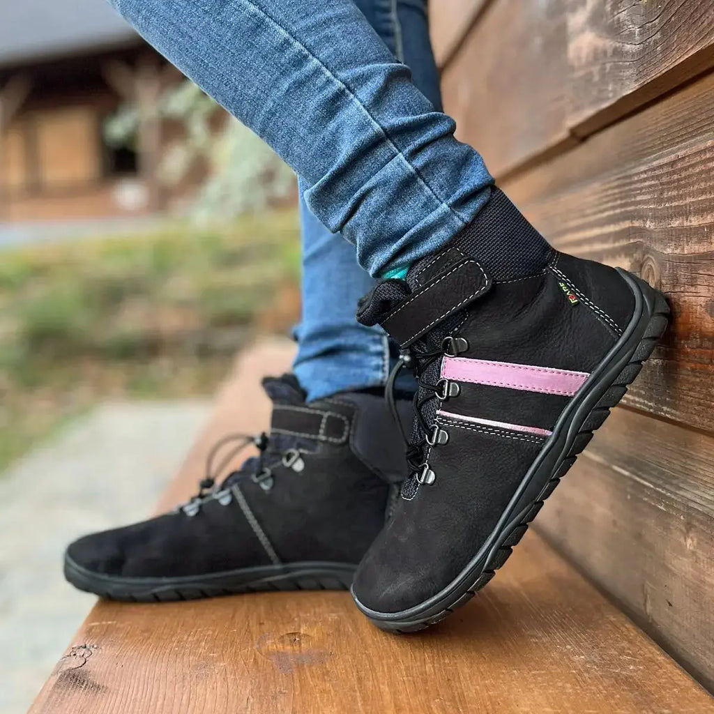 Fare Bare - Fjordky Hiver Noir Imperméable - Bottines barefoot imperméables d'hiver