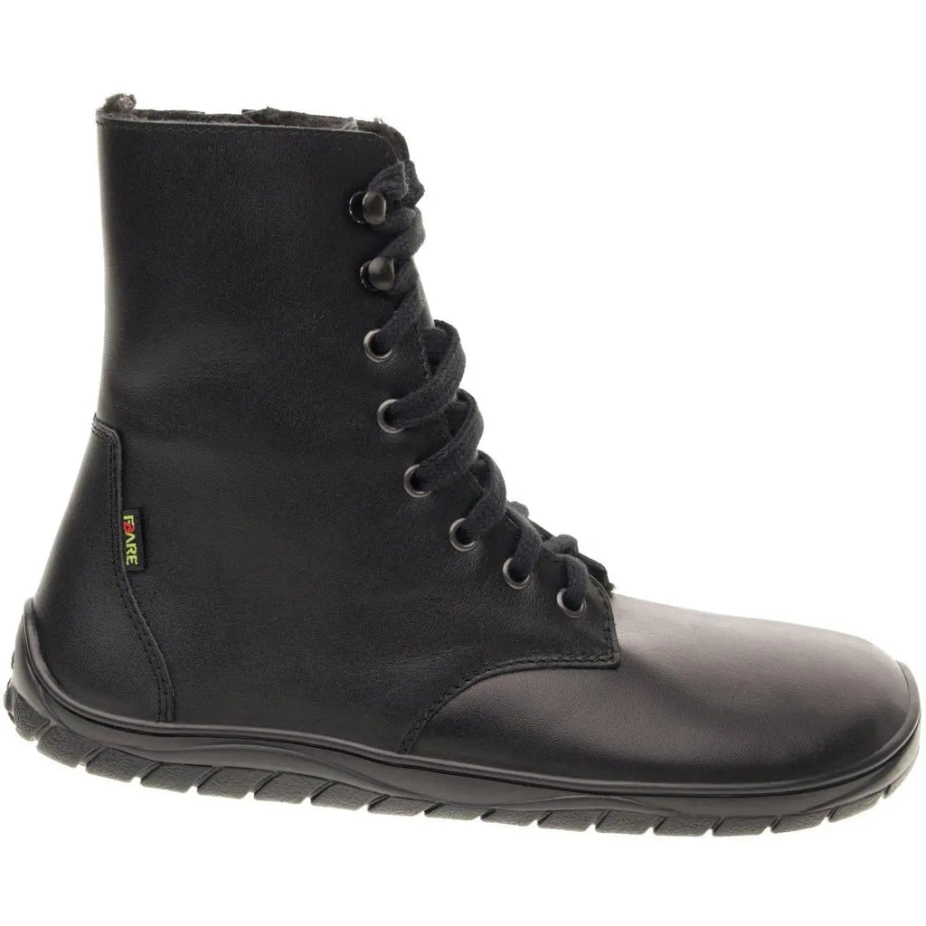 Fare Bare - Bottes d'hiver Freya Noires - bottes barefoot chaudes d'hiver