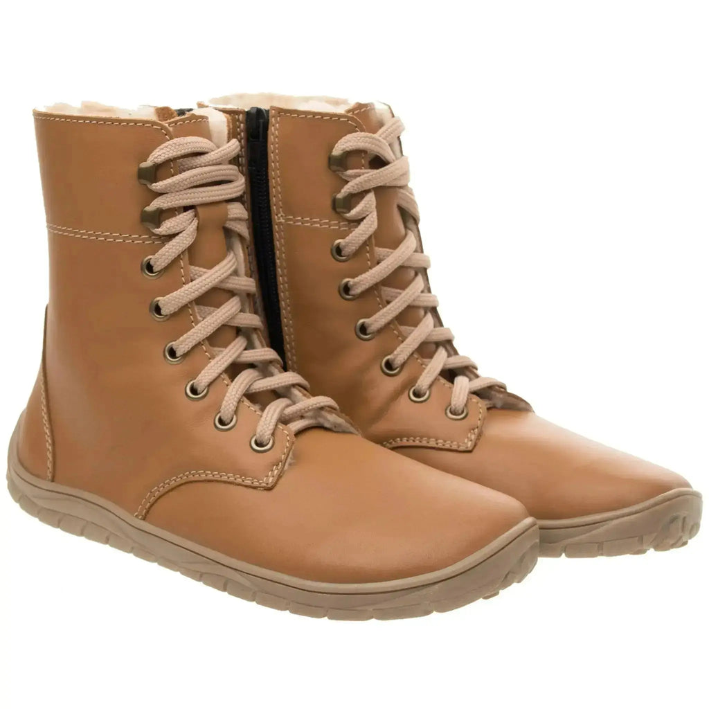 Fare Bare - Freya Winter Shoes Brown - botas barefoot de invierno calientes unisex