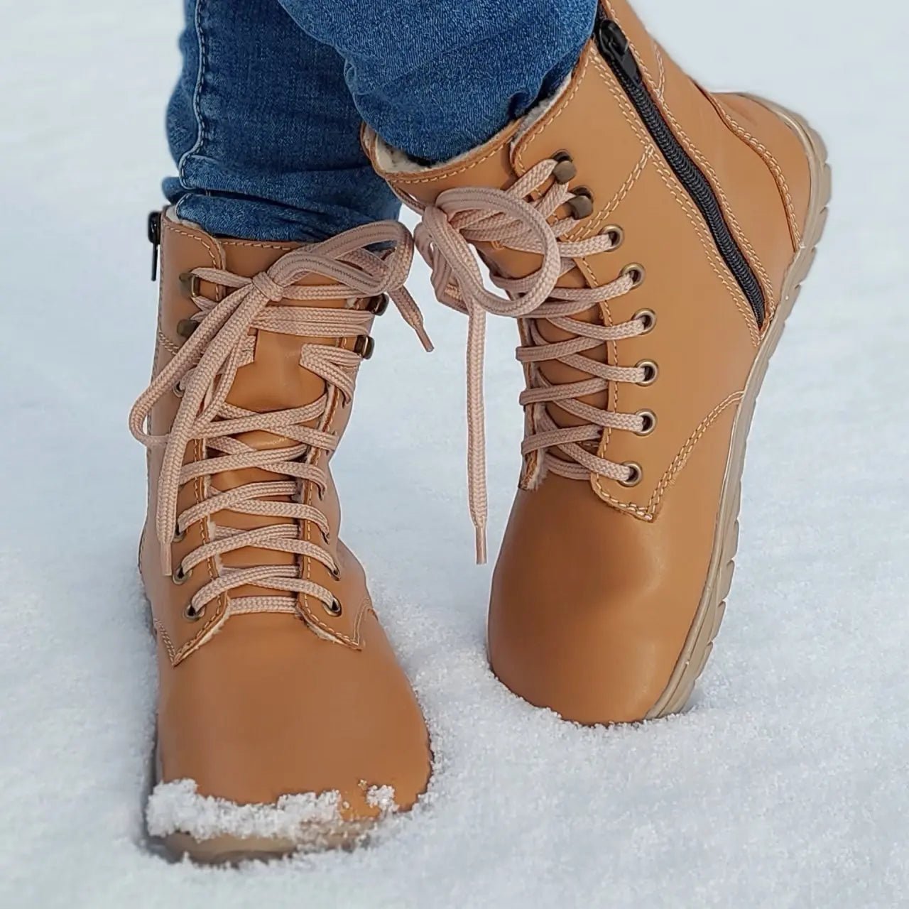 Fare Bare - Freya Winter Shoes Brown - botas barefoot de invierno calientes