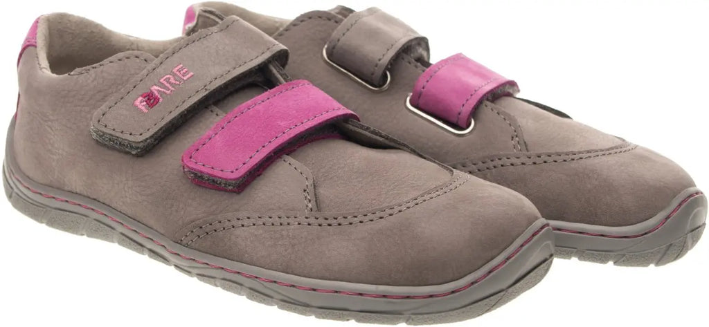 Fare Bare Kids Darianky Grey - zapatillas barefoot infantiles casual marrón rosa  Cacles Barefoot