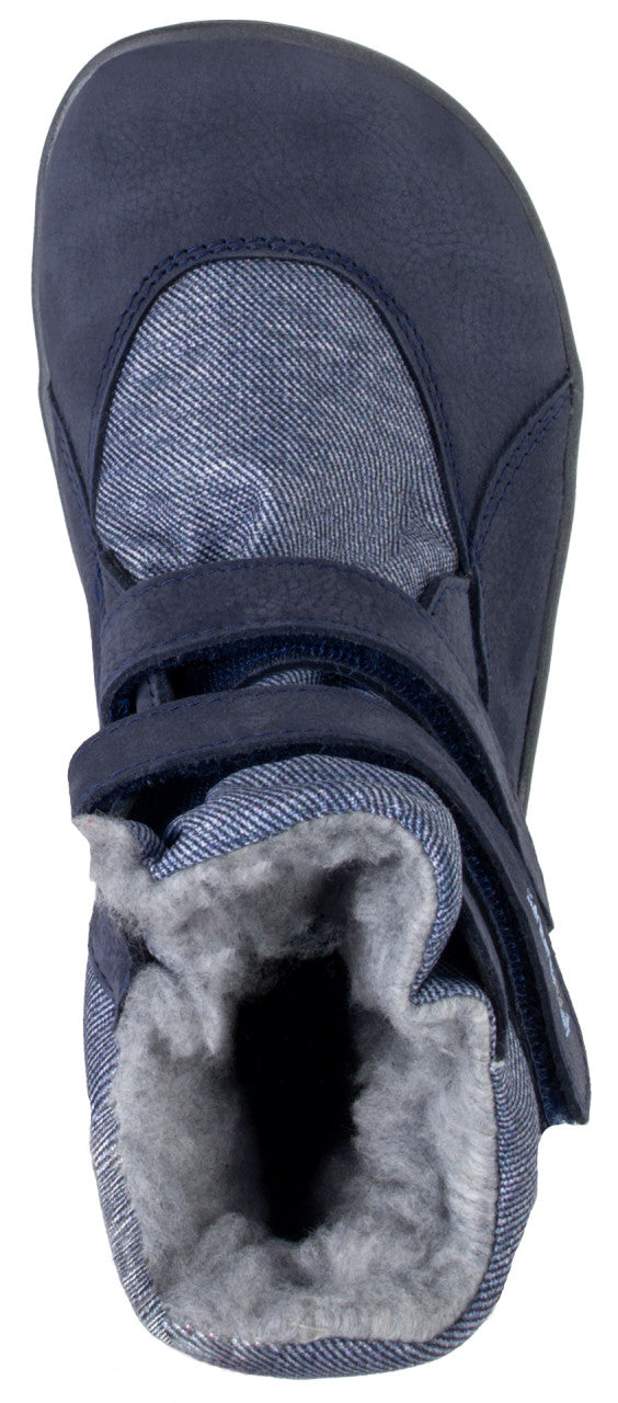 Fare Bare Kids Frostky Star Blue - Botines barefoot infantiles impermeables calientes azules