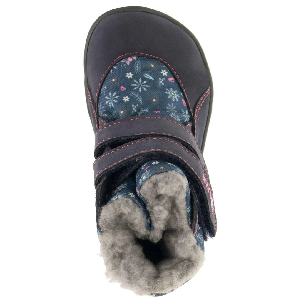 Fare Bare Kids - Frostky Winter Waterproof Blue/Pink - Botines barefoot impermeables con forro invernal