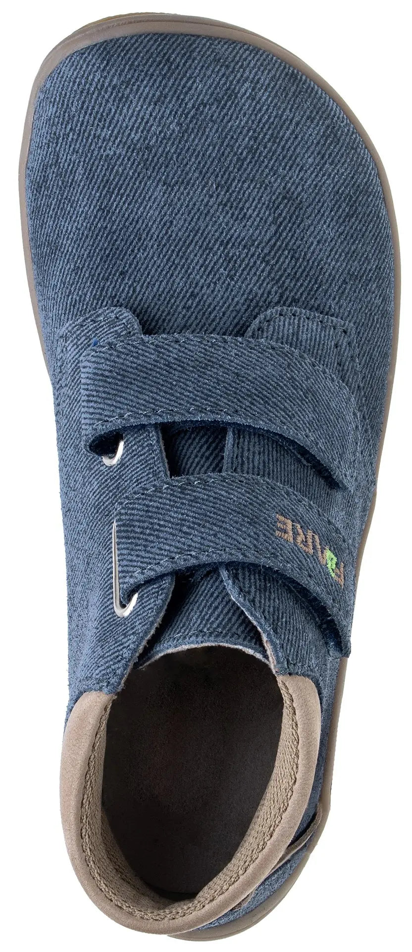 Fare Bare Kids Holeby Denim - Botines barefoot infantiles otoñales de cuero azules  Cacles Barefoot