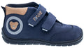 Fare Bare Kids Visby Blue - Botines barefoot otoñales para niños pequeños en cuero nubuck azules  Cacles Barefoot