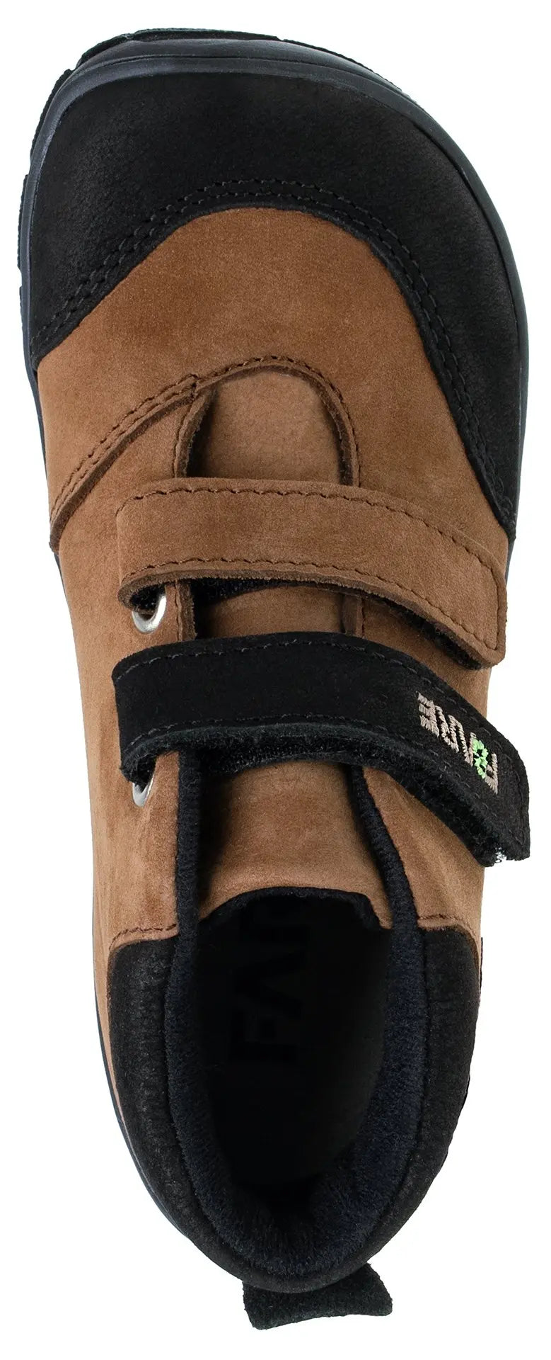 Fare Bare Kids Visby Brown - Botines barefoot otoñales para niños pequeños en cuero nubuck marrones  Cacles Barefoot